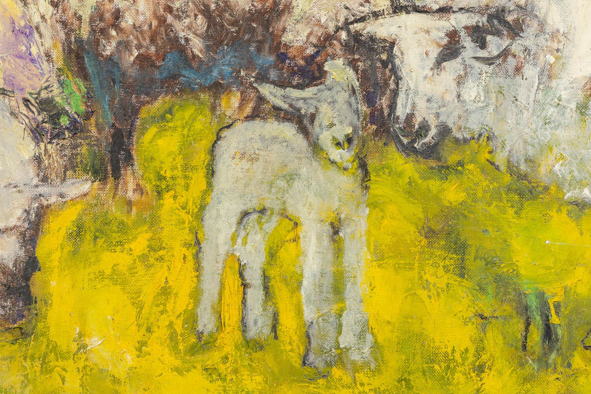 Tony ALBRECHT (1925) 'Expressionistisch landschap met schapen'. (W:70 x H:60 cm) - Image 4 of 8