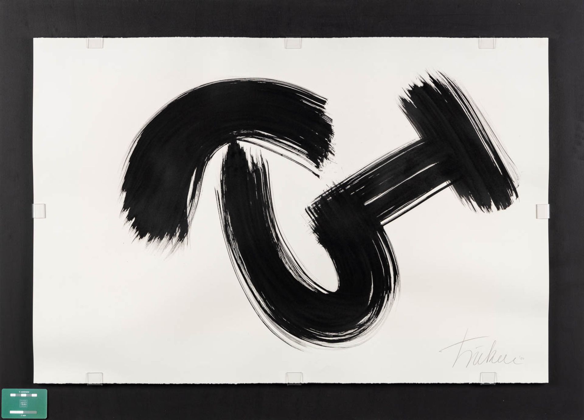 TSUKAI (XX) 'Calligraphy' eastern Indian ink on paper. (W:95 x H:64 cm) - Image 2 of 6