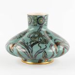 Boch Frères, Keramis, vase with a luster glaze, Art Nouveau. (H:18 x D:24 cm)