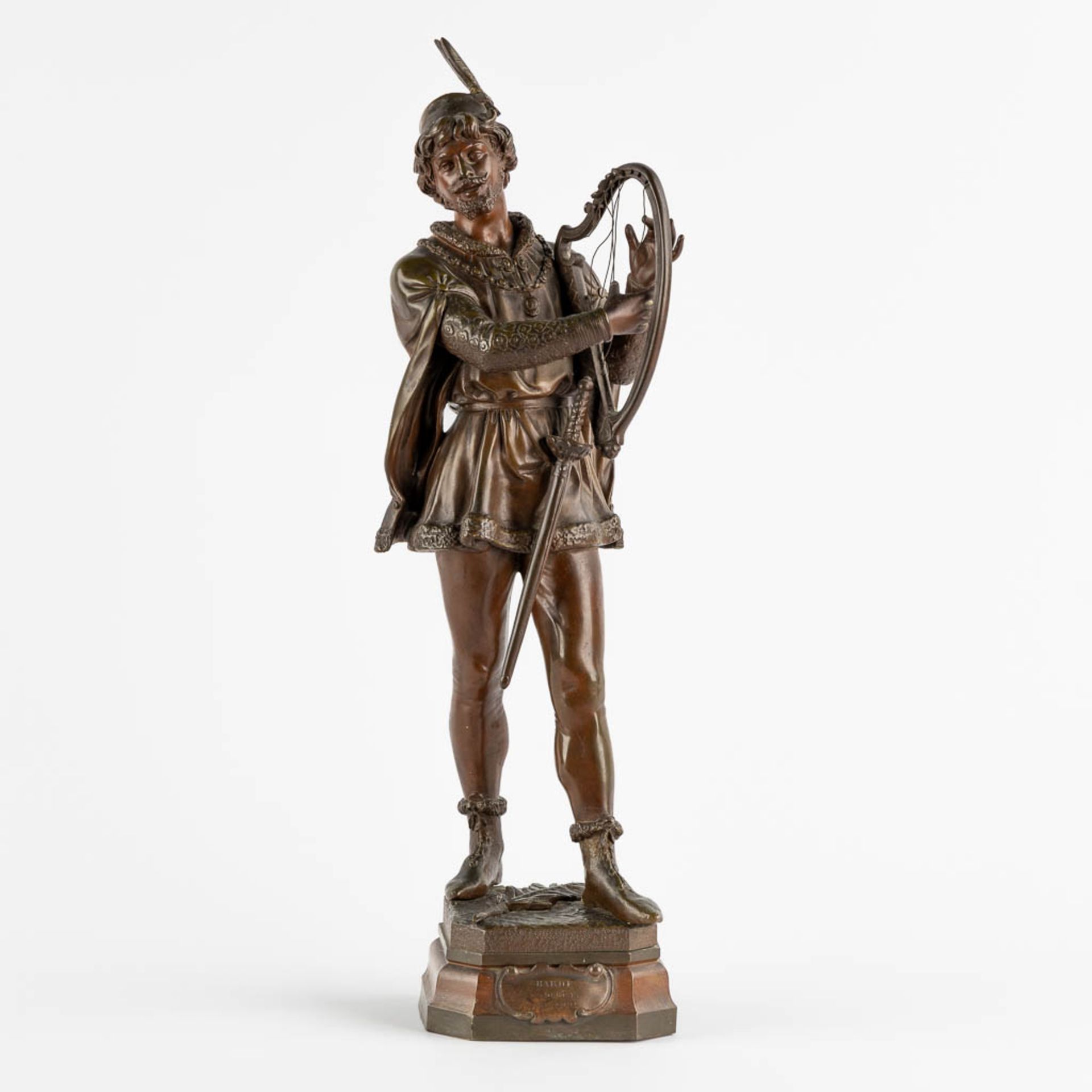 Marcel DÉBUT (1865-1933) 'Barde' patinated bronze. (L:16 x W:12 x H:53 cm) - Bild 6 aus 12