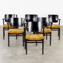 Ilmari TAPIOVAARA (1914-1999) '6 Domus Chairs' for Knoll international, but made by Decoene. (L:50 x
