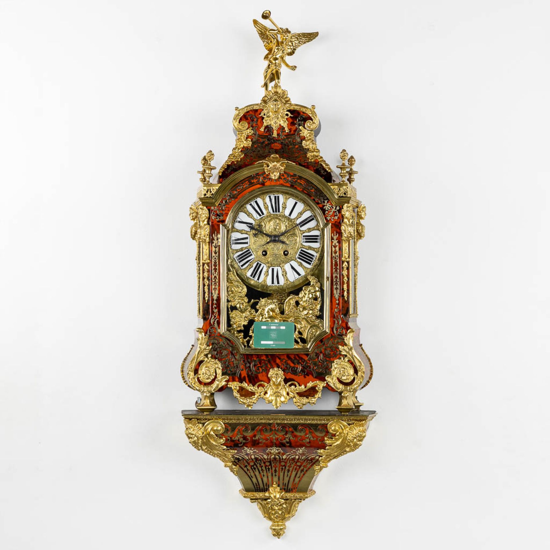 A cartel clock on a stand, tortoiseshell inlay mounted with gilt bronze. Japy Frères, 19th C. (L:17 - Bild 2 aus 13