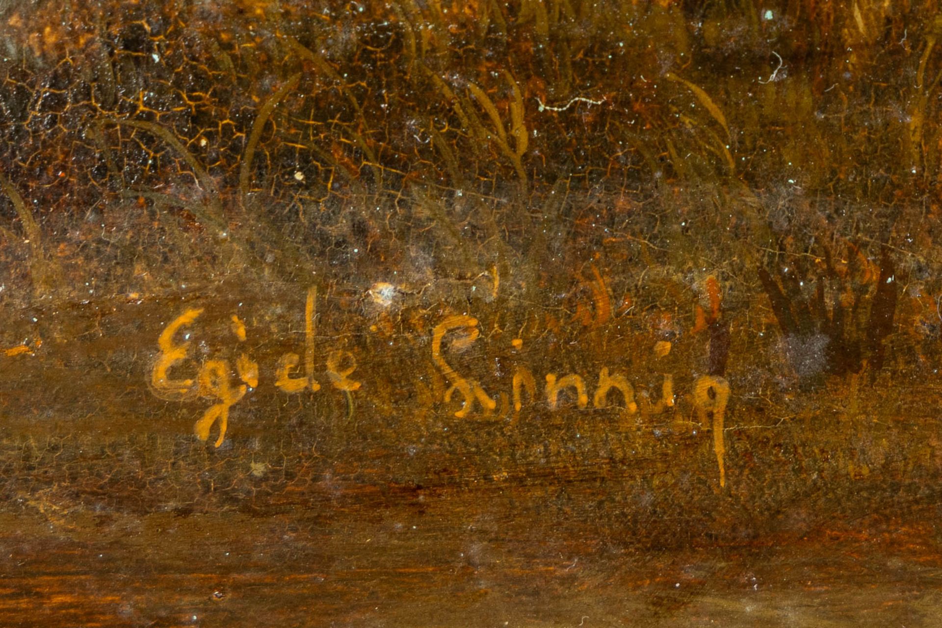 Egide LINNIG (1821-1860) 'Harbor View' oil on panel. (W:70,5 x H:50 cm) - Image 6 of 7