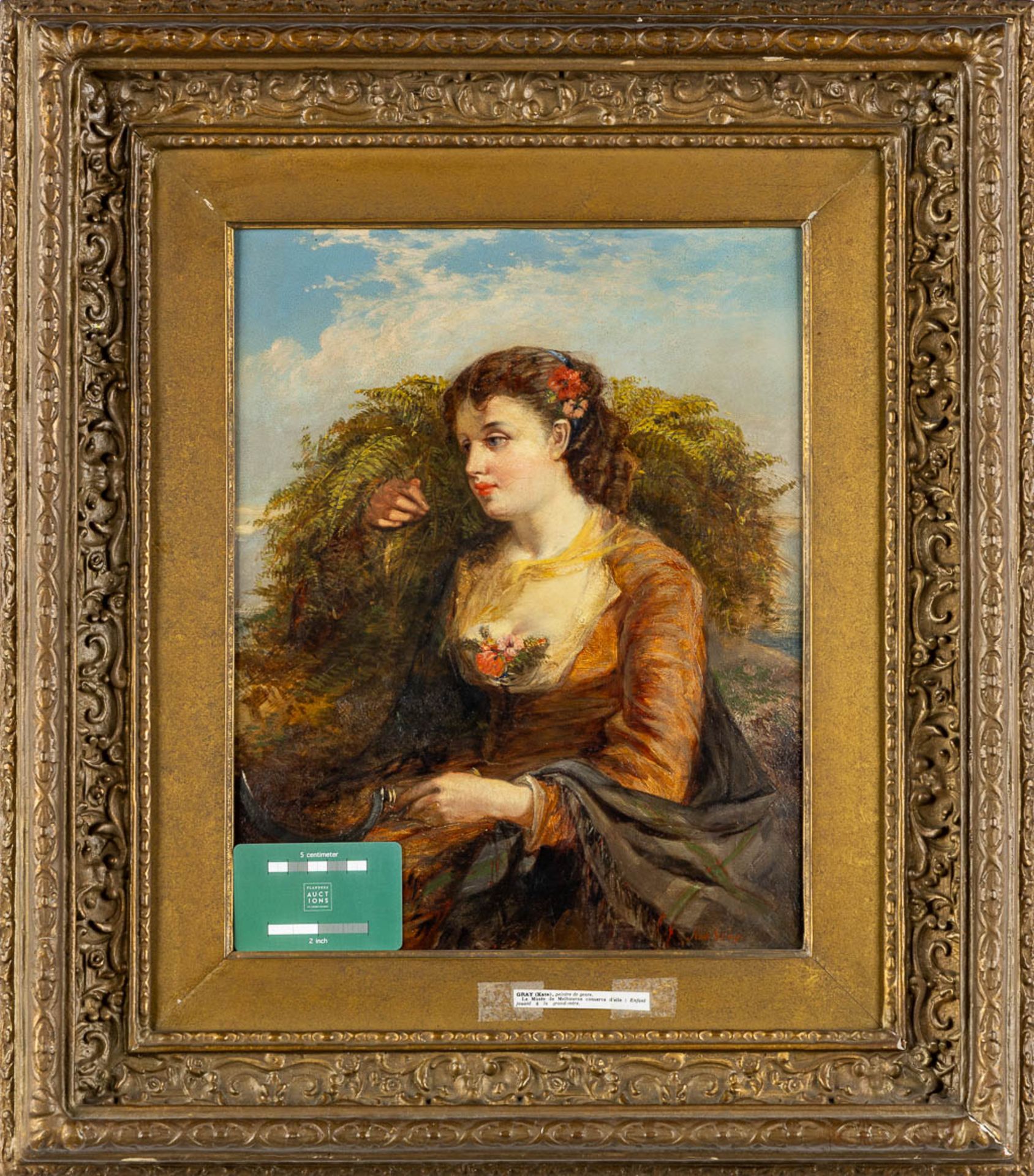 Kate GRAY (act.1848-1892) 'Portrait of a girl' oil on panel. (W:37,5 x H:45,5 cm) - Image 2 of 9
