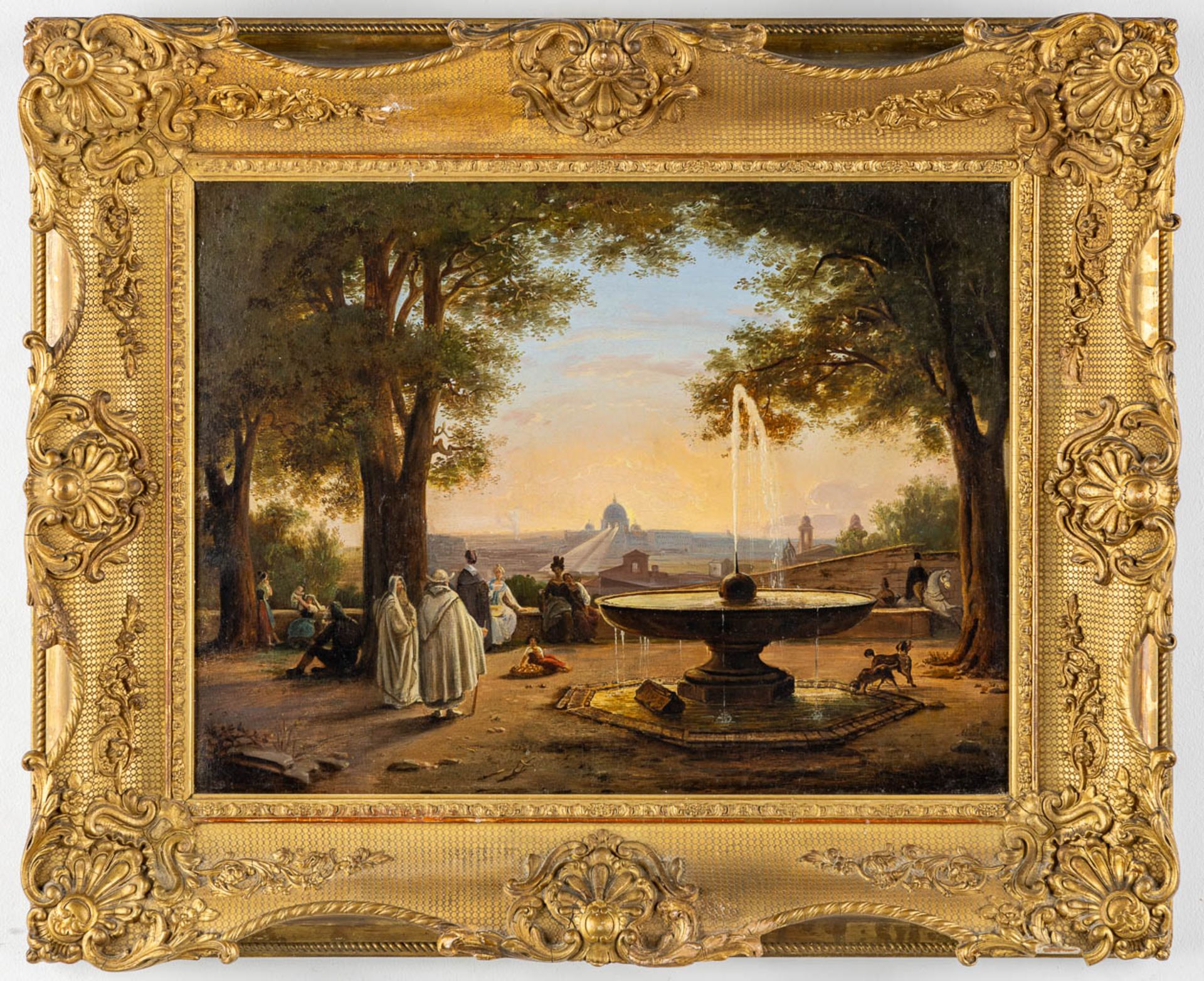 Jodocus VAN DEN ABEELE (1797-1855) 'De Medici Fountain and a view of Rome' oil on canvas. (W:51,5 x - Image 3 of 9