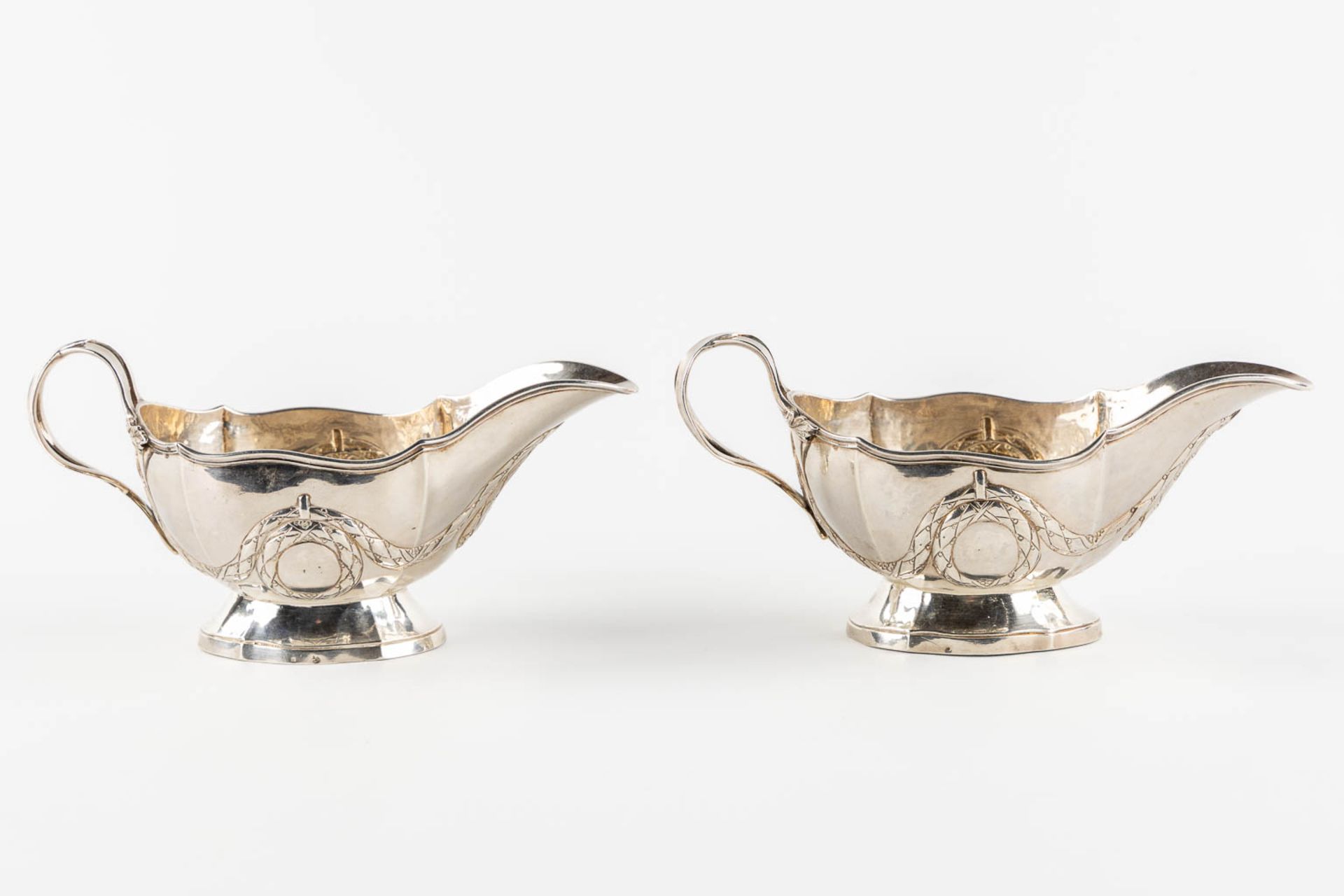 A pair of saucers, silver, Louis XVI. 'Master with the three nails, Brussels, 1781. 18th C. (L:9,5 x - Bild 3 aus 11