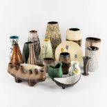 19 West-Germany glazed ceramic vases, circa 1960-1970. (H:37 x D:15 cm)