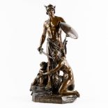 Emile Louis PICAULT (1833-1915) 'Défense Du Foyer', patinated bronze. (L:32 x W:31 x H:69 cm)