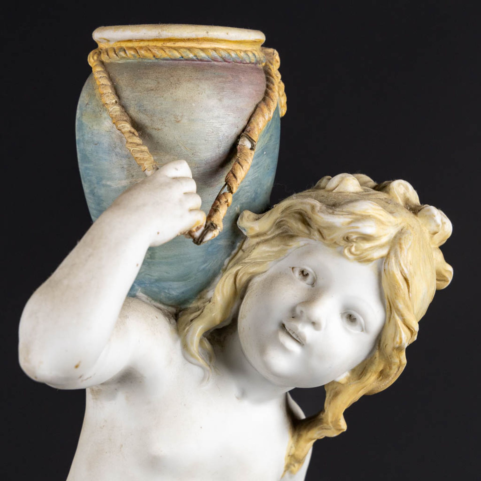 Auguste MOREAU (1834-1917) 'Two figurines' porcelain, Sèvres marks. (H:43 cm) - Image 12 of 15