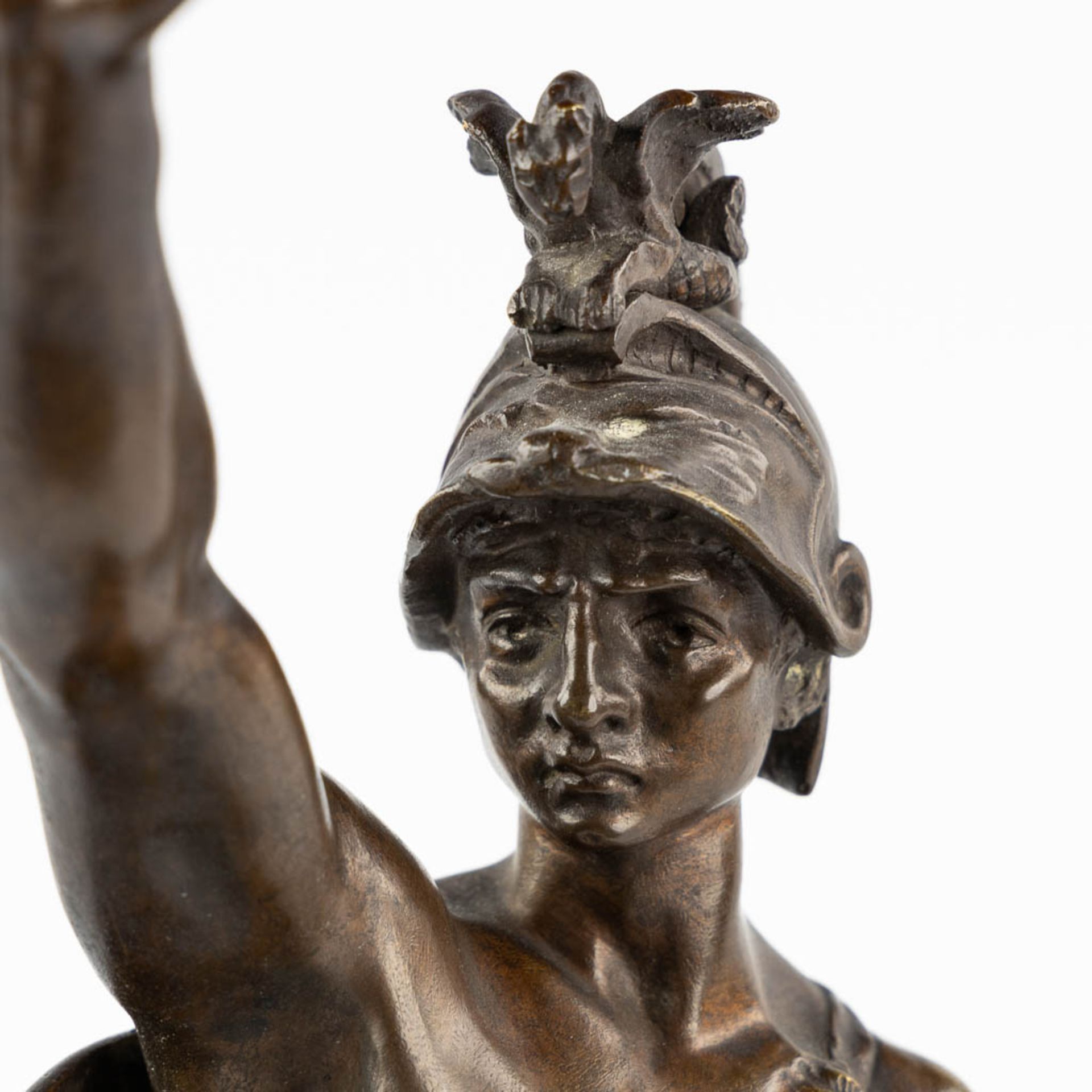 Désiré GRISARD (1872-?) 'Victorious' patinated bronze. (L:14 x W:25 x H:40 cm) - Image 8 of 14