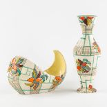 Volpi Deruta, two ceramic vases. Italy, circa 1950. (H:33 cm)
