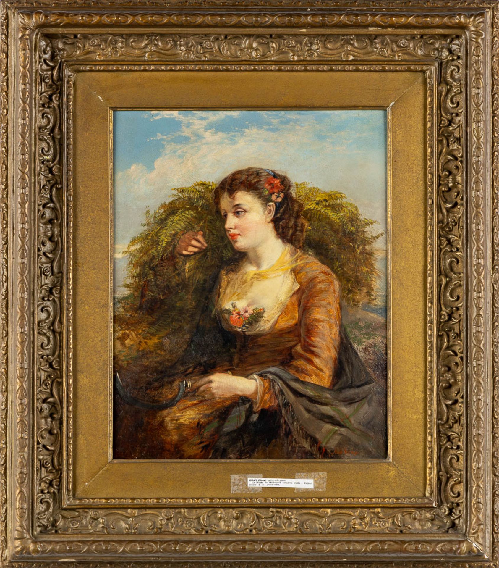 Kate GRAY (act.1848-1892) 'Portrait of a girl' oil on panel. (W:37,5 x H:45,5 cm) - Image 3 of 9