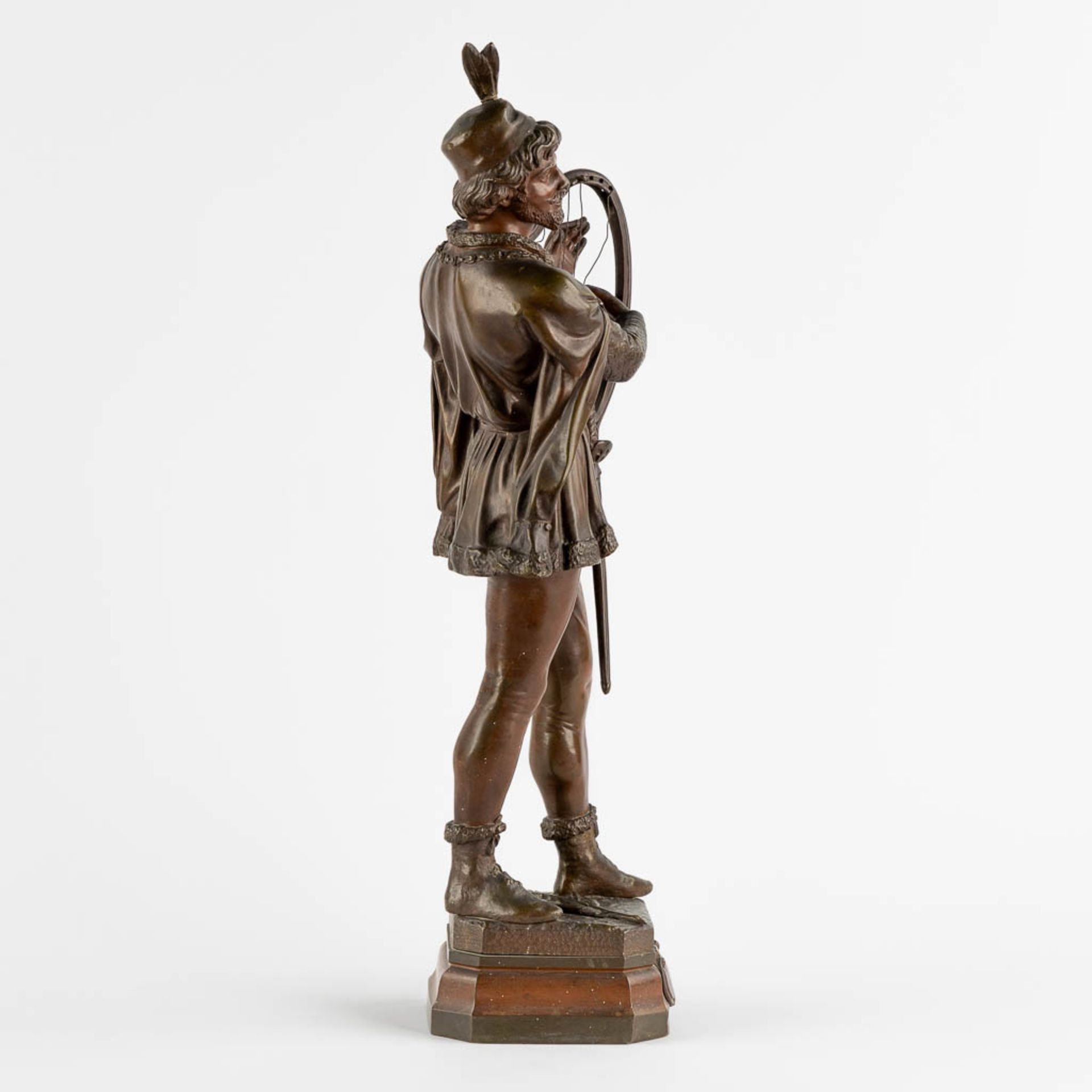 Marcel DÉBUT (1865-1933) 'Barde' patinated bronze. (L:16 x W:12 x H:53 cm) - Bild 9 aus 12