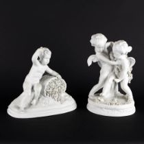 After Etienne FALCONET (1716-1791) Two bisque porcelain groups. (H:33 cm)