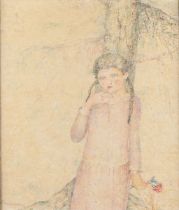 Pierre VAN HUMBEECK (1891-1964) 'Espiègle' oil on canvas. 1959. (W:60 x H:70 cm)