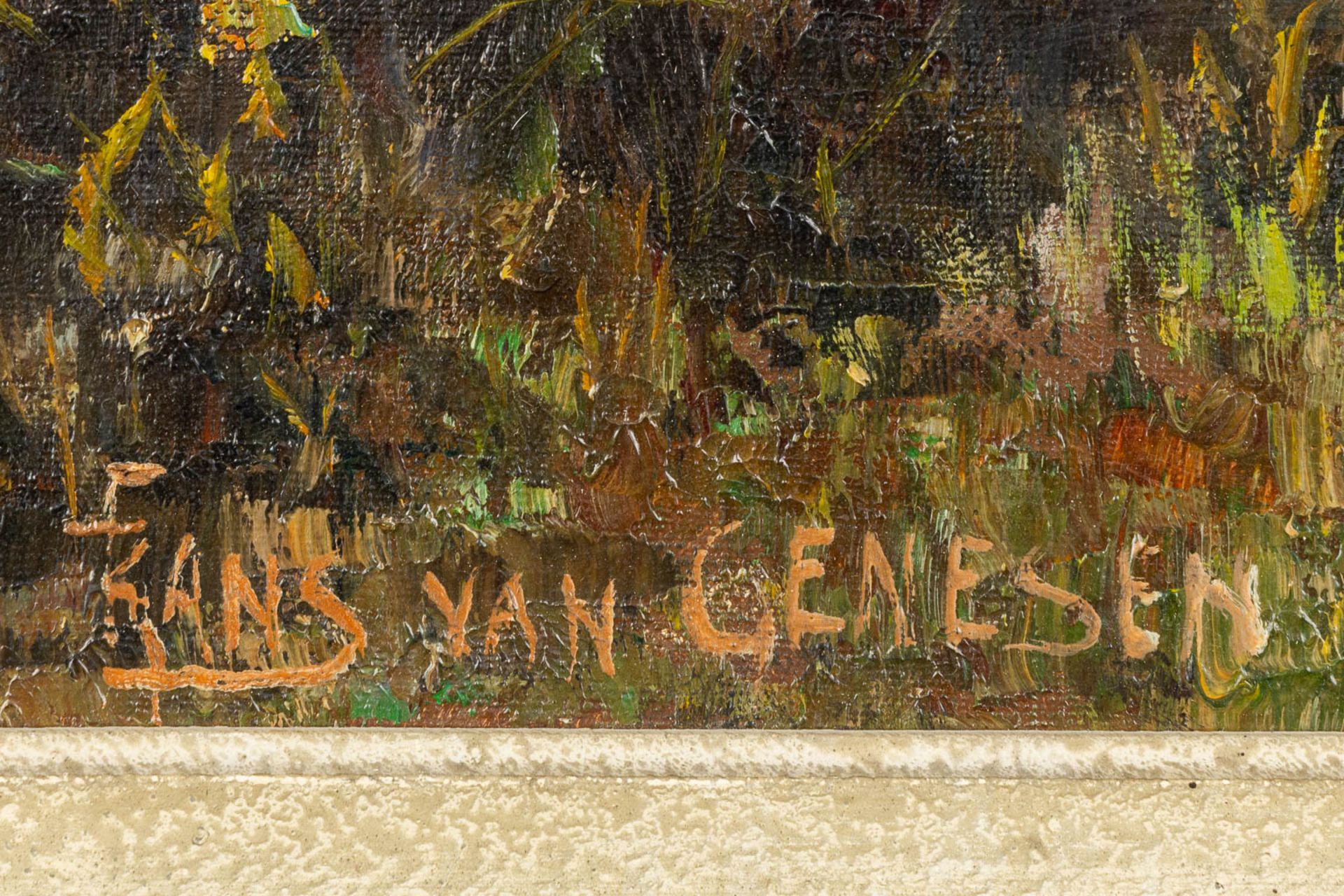 Franz VAN GENESEN (1887-1945) 'View on a farmhouse' oil on canvas. (W:60 x H:55 cm) - Image 6 of 8