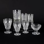 A decorative crystal service, Diamond cut decor, crystal and glass, 66 pieces. (H:12,7 cm)