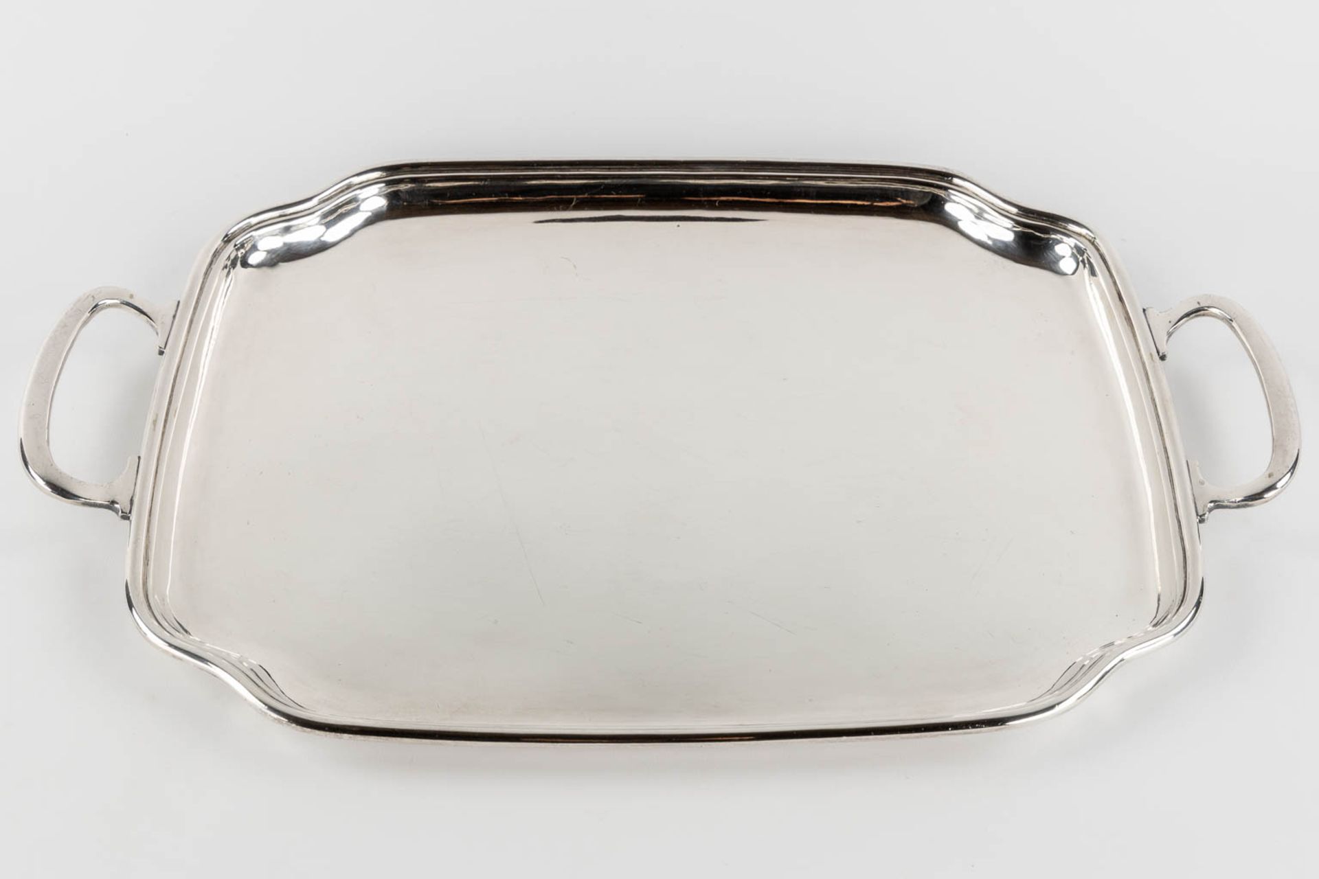 Wiskemann, a coffee and tea service, added two platter. Silver-plated metal and 'Metal Blanc'. (L:36 - Image 3 of 22