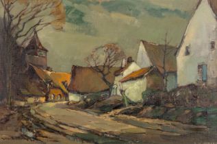 Jacques DOUVEN (1908-2002) 'Zicht Te Halen' oil on canvas. (W:60 x H:40 cm)