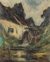 Armand JAMAR (1870-1946) 'Water Mill' oil on canvas. 1939. (W:38 x H:46 cm)