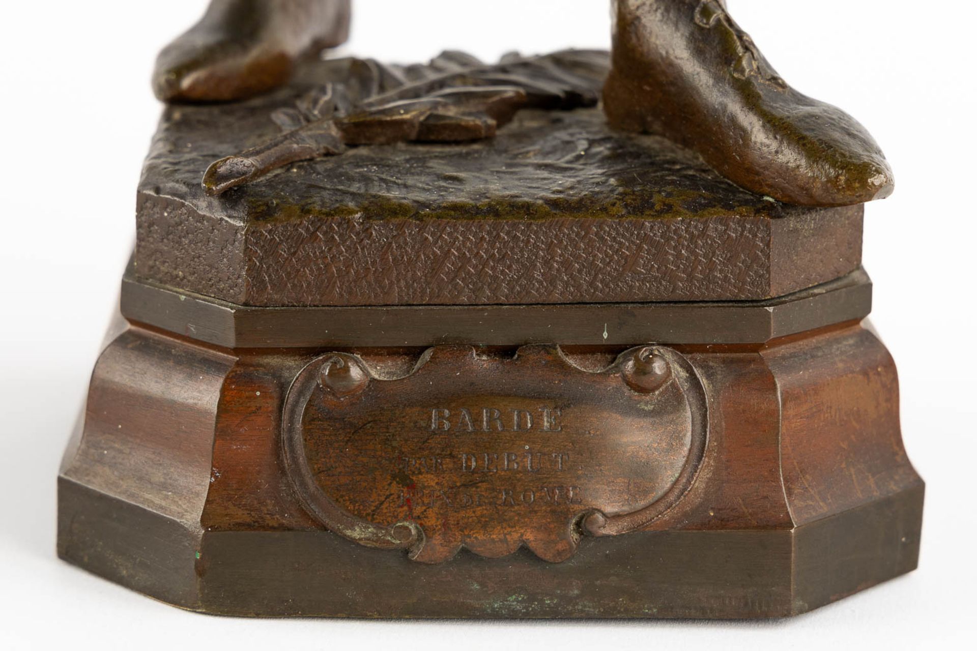 Marcel DÉBUT (1865-1933) 'Barde' patinated bronze. (L:16 x W:12 x H:53 cm) - Bild 3 aus 12