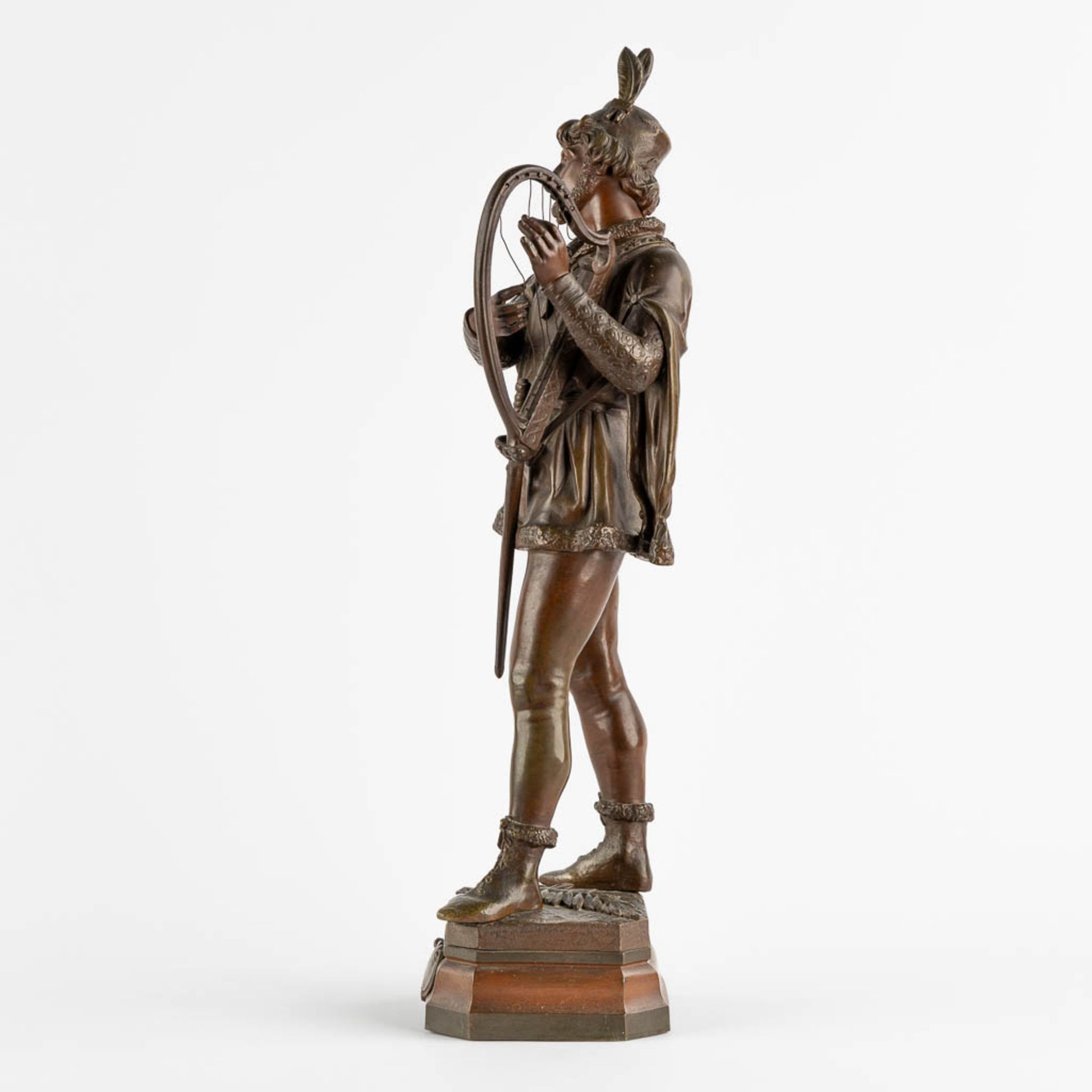 Marcel DÉBUT (1865-1933) 'Barde' patinated bronze. (L:16 x W:12 x H:53 cm) - Bild 7 aus 12