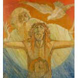 Joseph SPEYBROUCK (1891-1956) 'The Holy Trinity' oil on board. (W:102 x H:110 cm)
