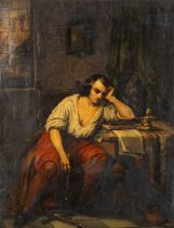 Auguste PIRON (1816-1895) 'Le Lettre' oil on canvas. 1843. (W:69 x H:90 cm)
