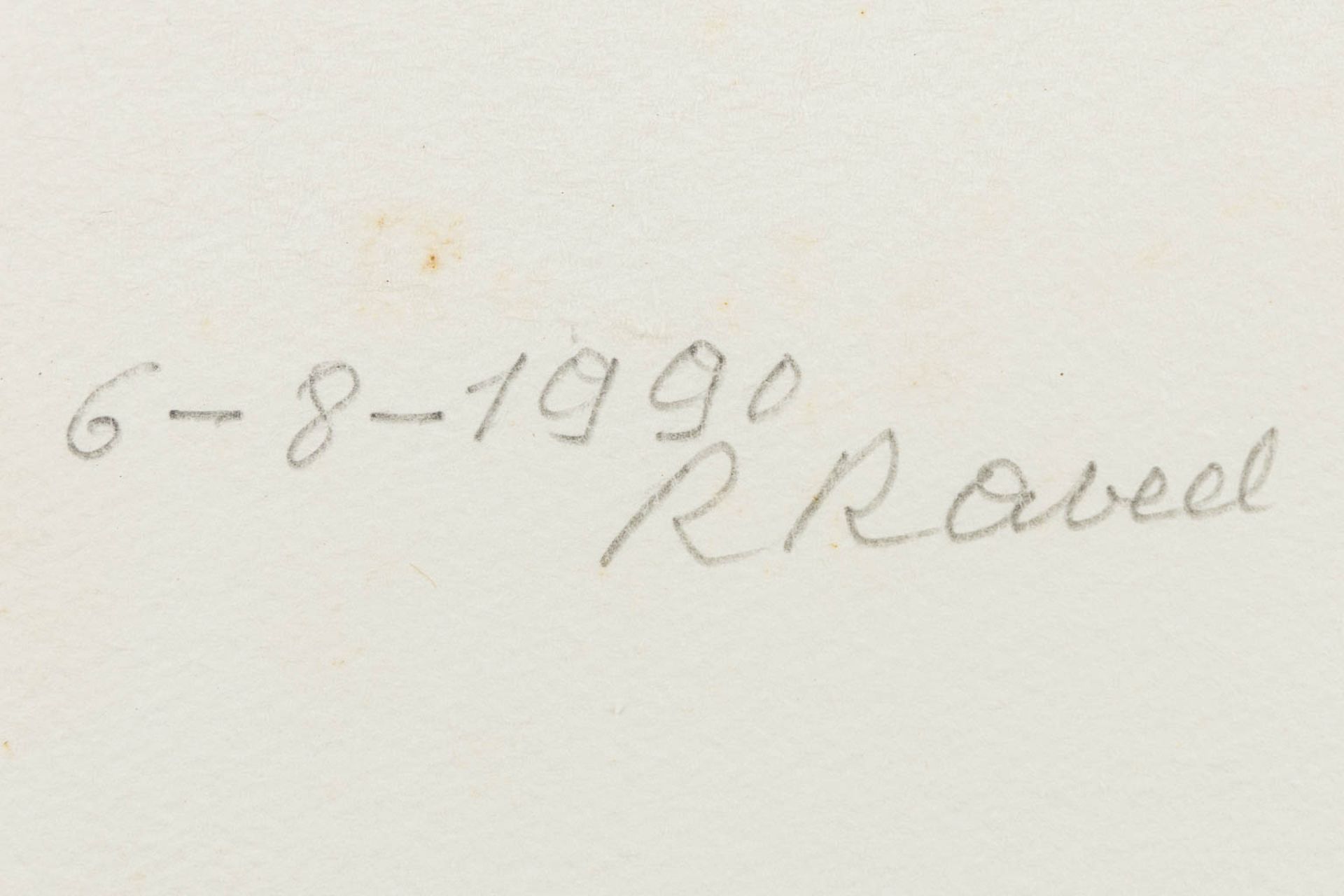 Roger RAVEEL (1921-2013) 'Wegdoezelen in de kosmos' an etching. 1982. (W:30,5 x H:32,5 cm) - Image 5 of 7