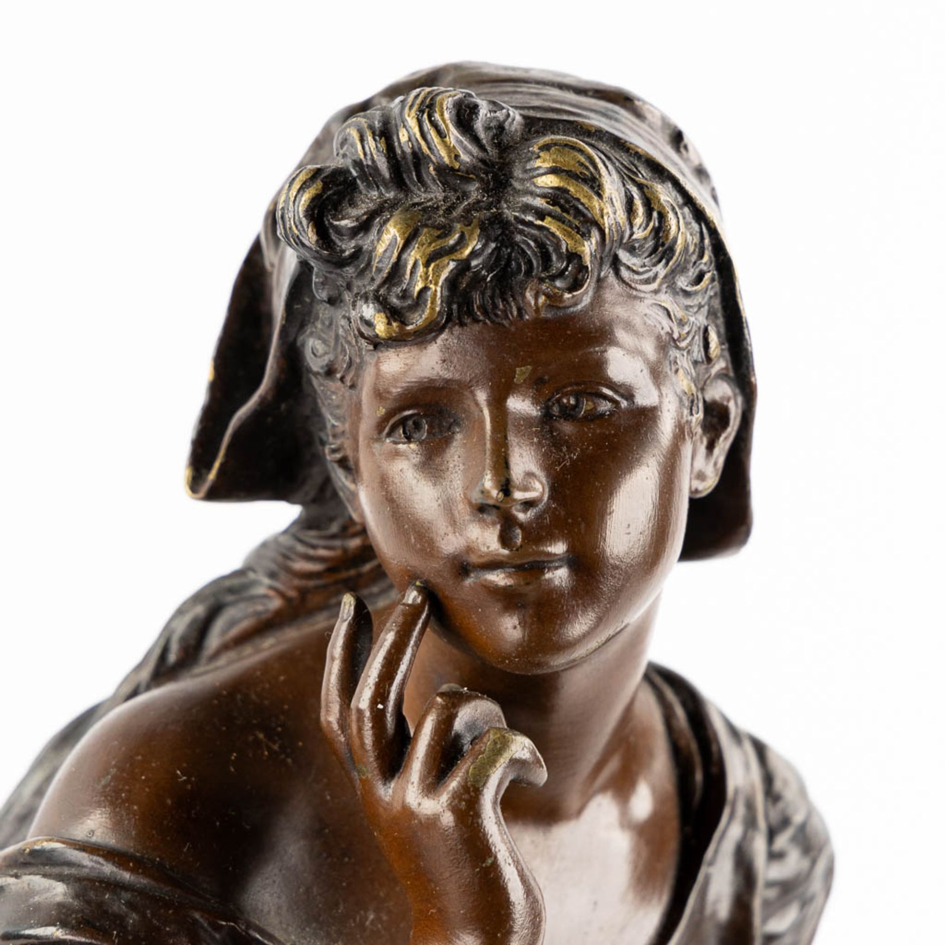 Hippolyte MOREAU (1832-1927) 'Chant De Lalouette' patinated bronze. (L:23 x W:27 x H:59 cm) - Image 12 of 20