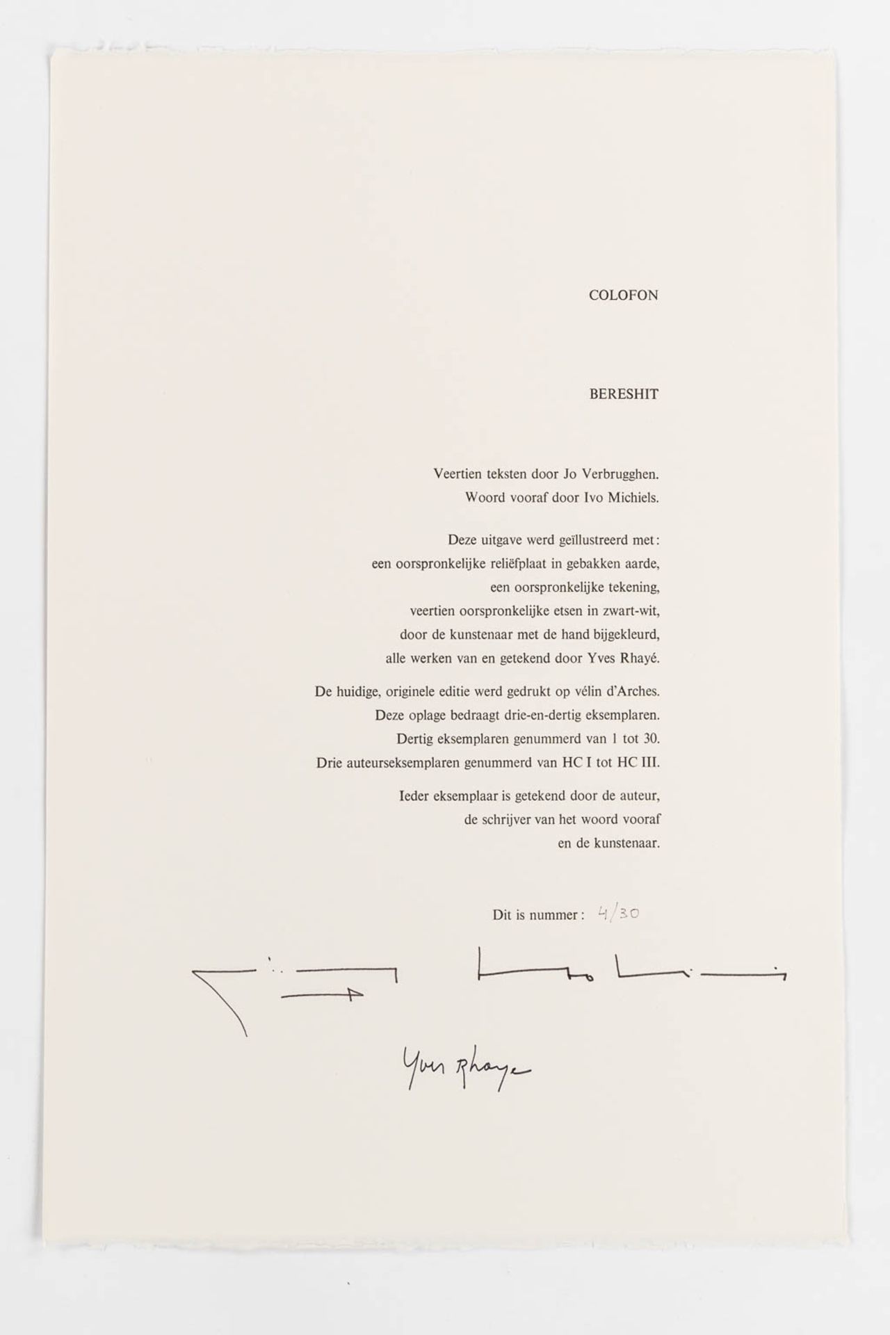 Yves RHAYÉ (1936-1995) 'Bereshit' A collection of poems and 14 serigraphs. 29/30. (L:4 x W:41 x H:64 - Image 20 of 20