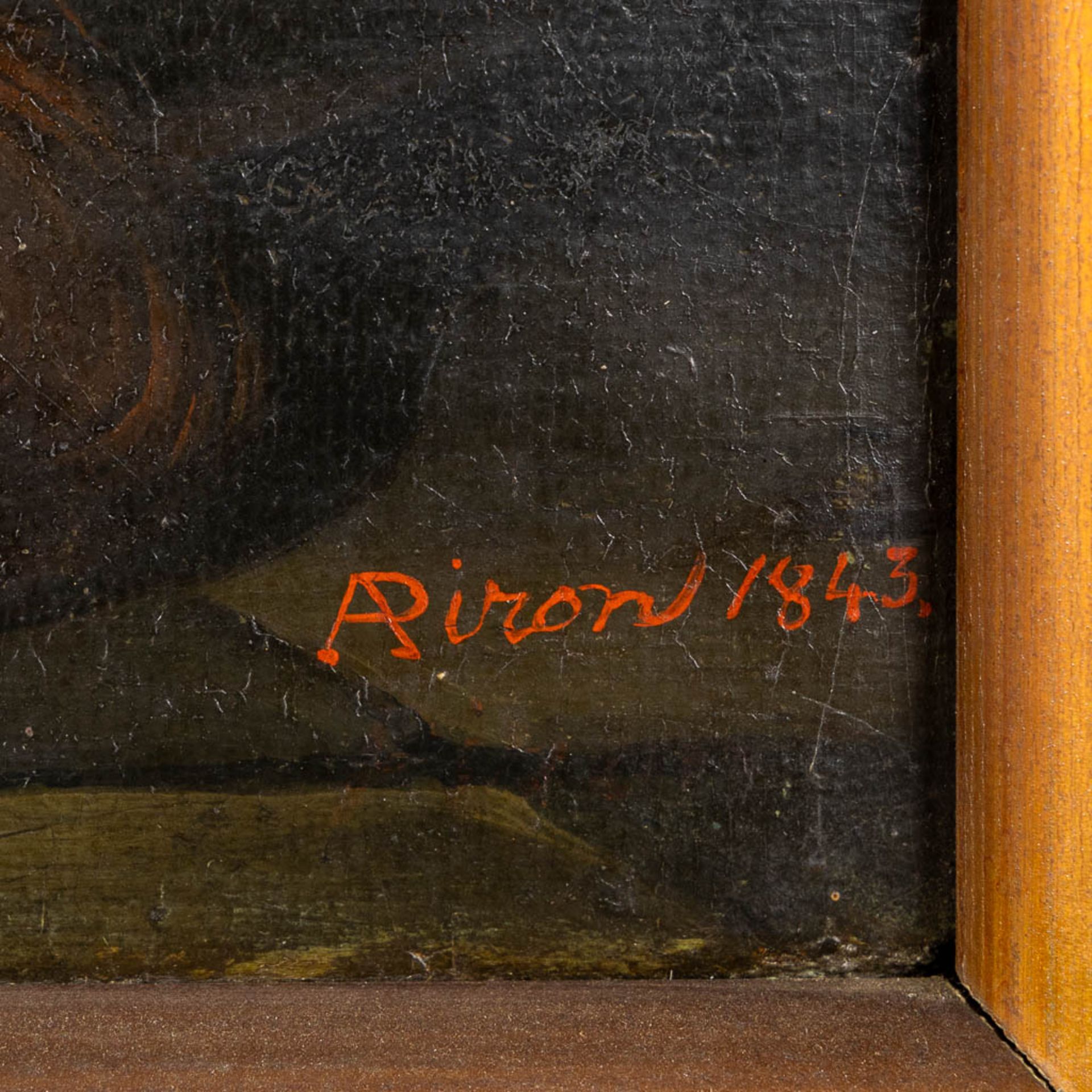 Auguste PIRON (1816-1895) 'Le Lettre' oil on canvas. 1843. (W:69 x H:90 cm) - Image 9 of 10