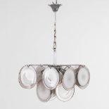 Gino VISTOSI (1925-1980) 'Chandelier' glass and chromed metal. (H:34 x D:35 cm)