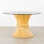 John MCGUIRE (1920-2013)(Attr.) 'Round table' bamboo and glass. (H:75 x D:122 cm)