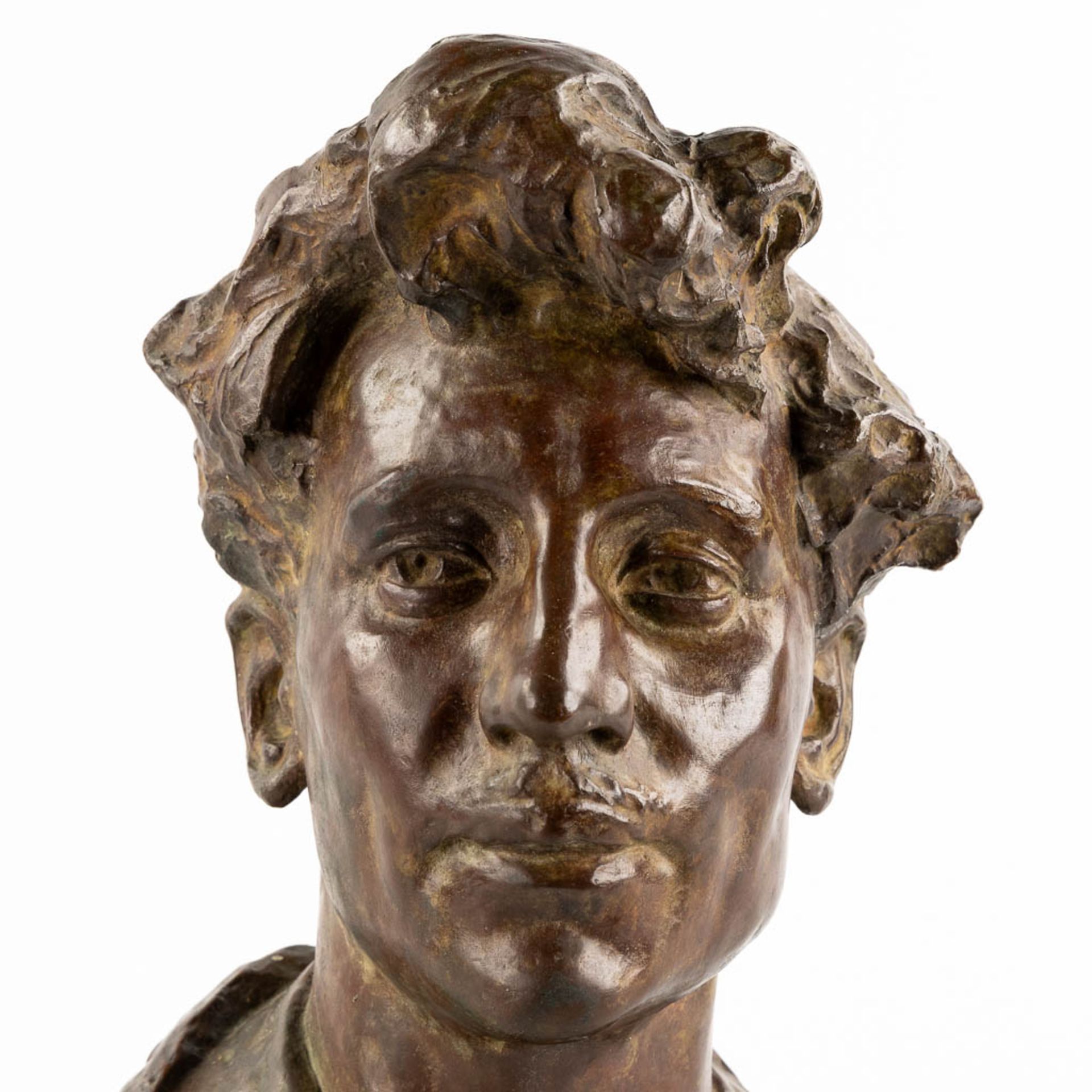 War VAN ASTEN (1888-1958) 'Buste of Alfons Blomme' patinated bronze. (L:27 x W:25 x H:40 cm) - Image 6 of 10