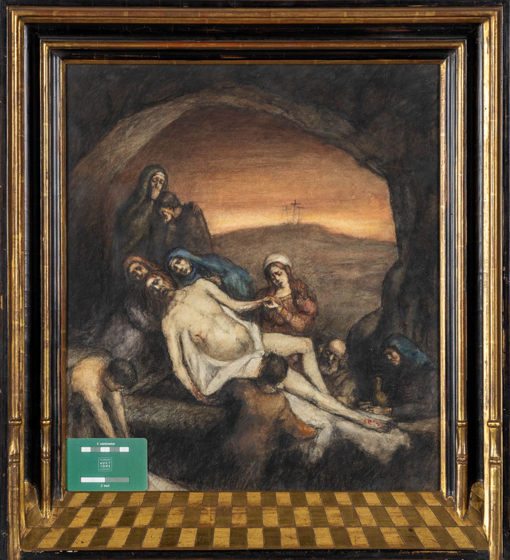 Karel Martin CLAESSENS (1864-1938) 'The Lamentation of Christ' gouache on paper. (W:40 x H:46 cm) - Image 2 of 7