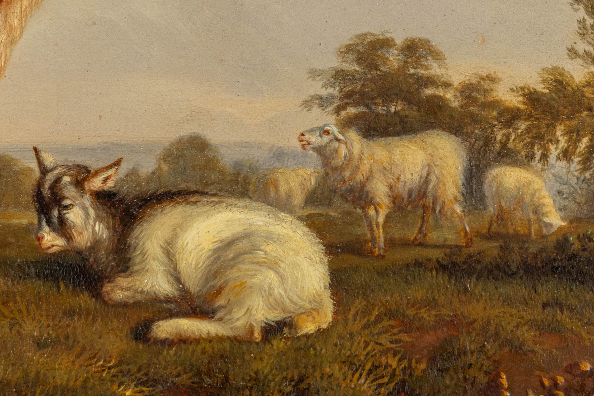 J. VOJAVE (XIX) 'Cow and sheep' oil on a mahogany panel. 1851. (W:40 x H:30,5 cm) - Image 6 of 9