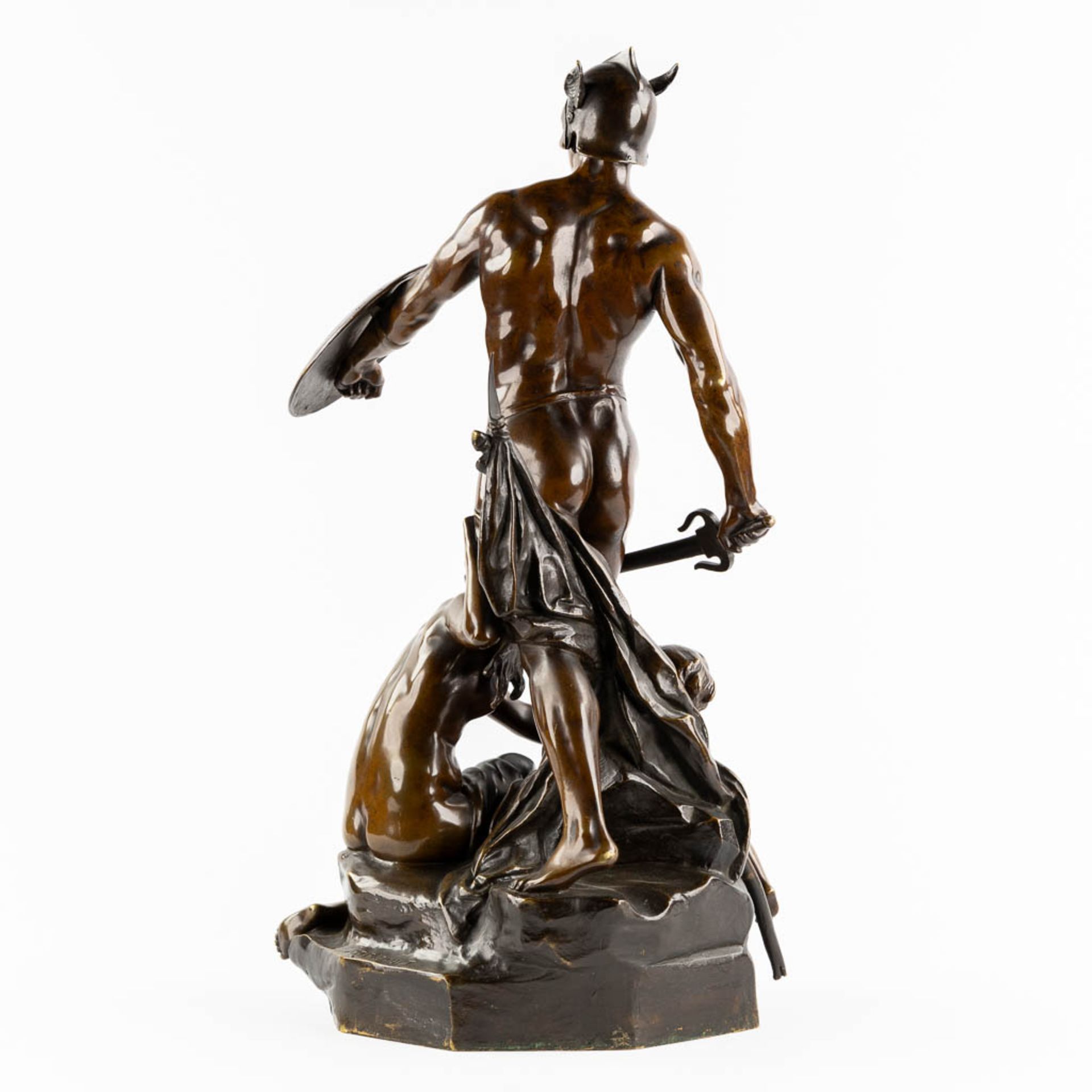 Emile Louis PICAULT (1833-1915) 'Défense Du Foyer', patinated bronze. (L:32 x W:31 x H:69 cm) - Image 6 of 12