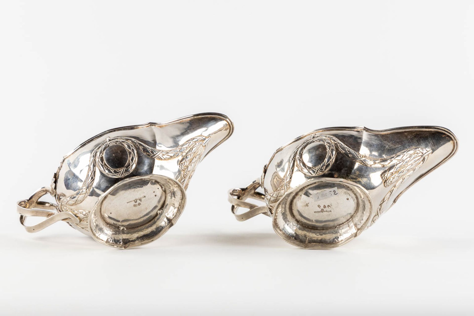A pair of saucers, silver, Louis XVI. 'Master with the three nails, Brussels, 1781. 18th C. (L:9,5 x - Bild 7 aus 11