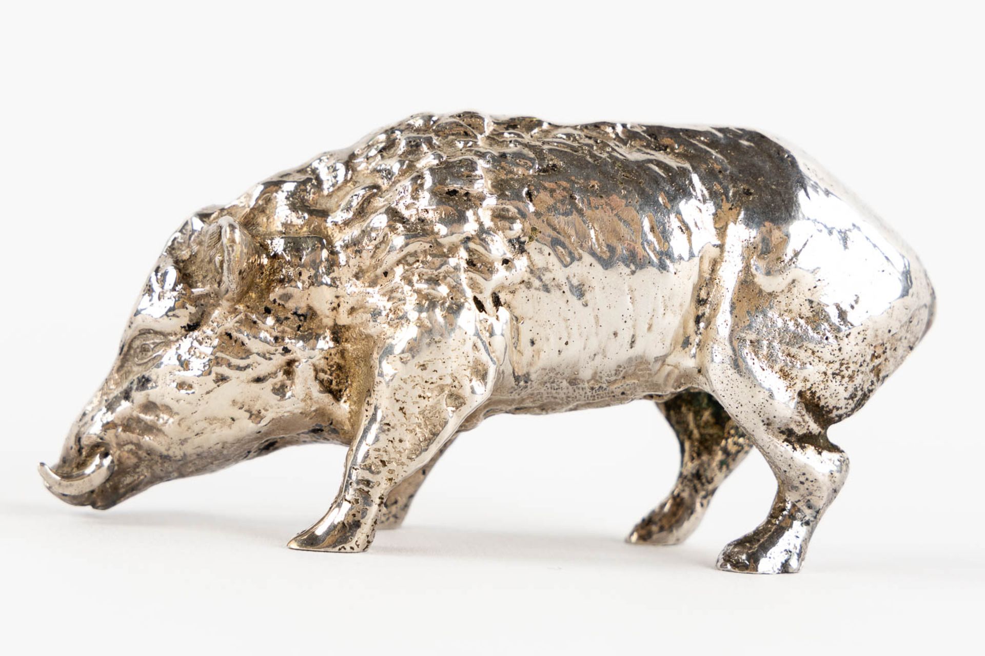 A fish and a boar, silver. The boar marked 835, 273g. (L:17,5 cm) - Bild 10 aus 13