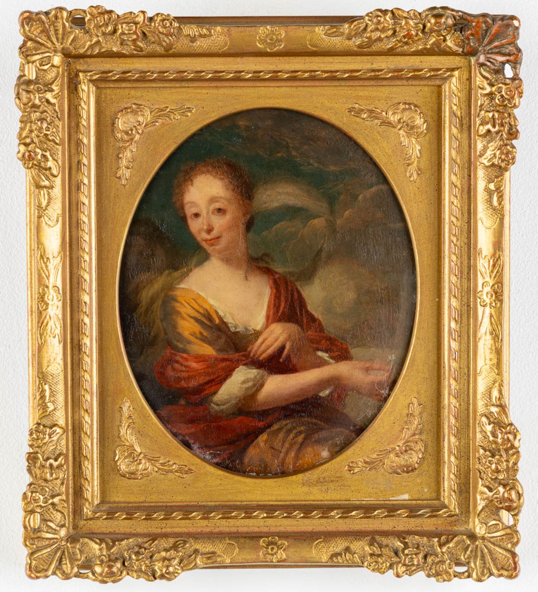 Godfried VAN SCHALCKEN (1643-1706)(attr.) Portrait of a lady holding a ring, oil on copper. (W:14,5 - Image 3 of 7