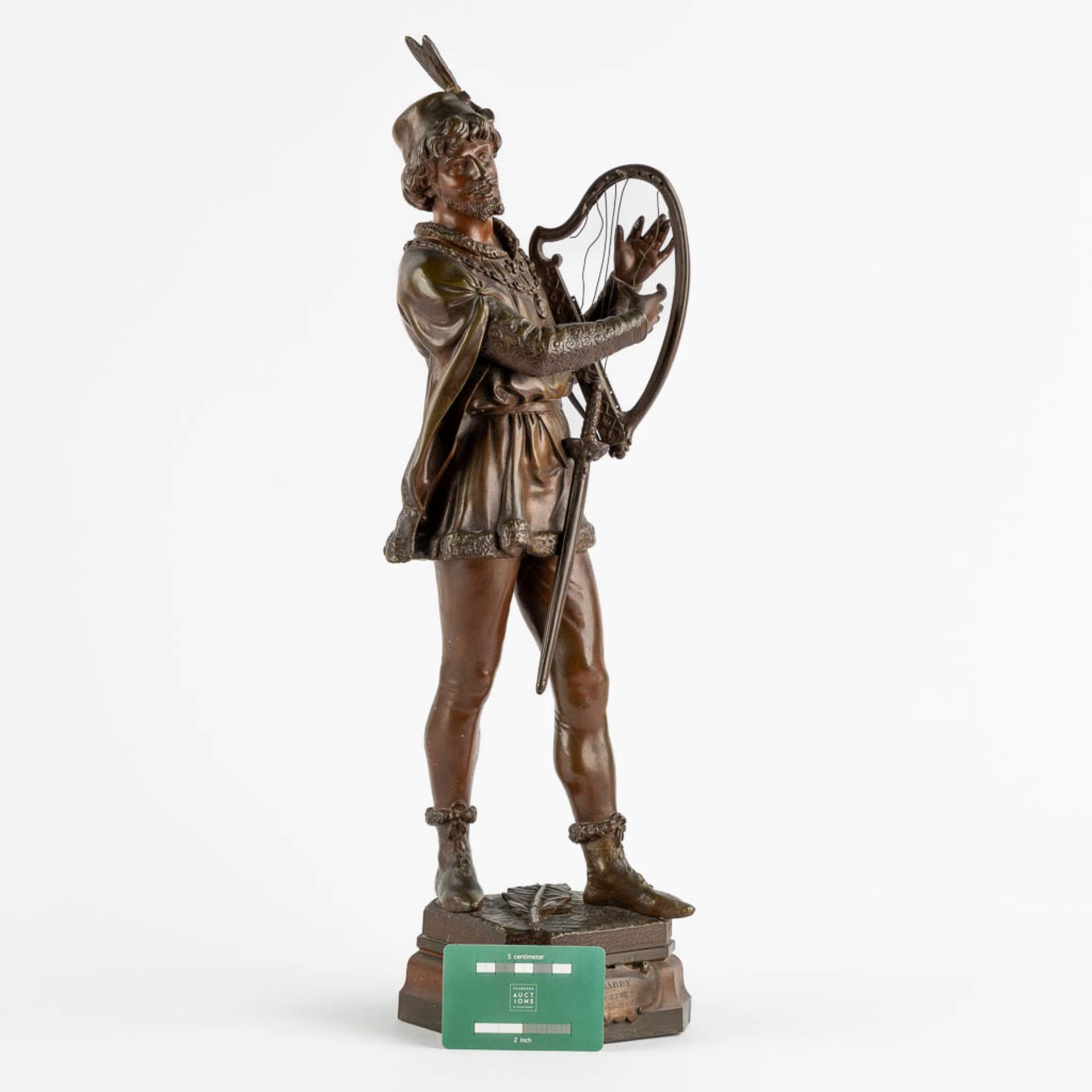 Marcel DÉBUT (1865-1933) 'Barde' patinated bronze. (L:16 x W:12 x H:53 cm) - Bild 2 aus 12