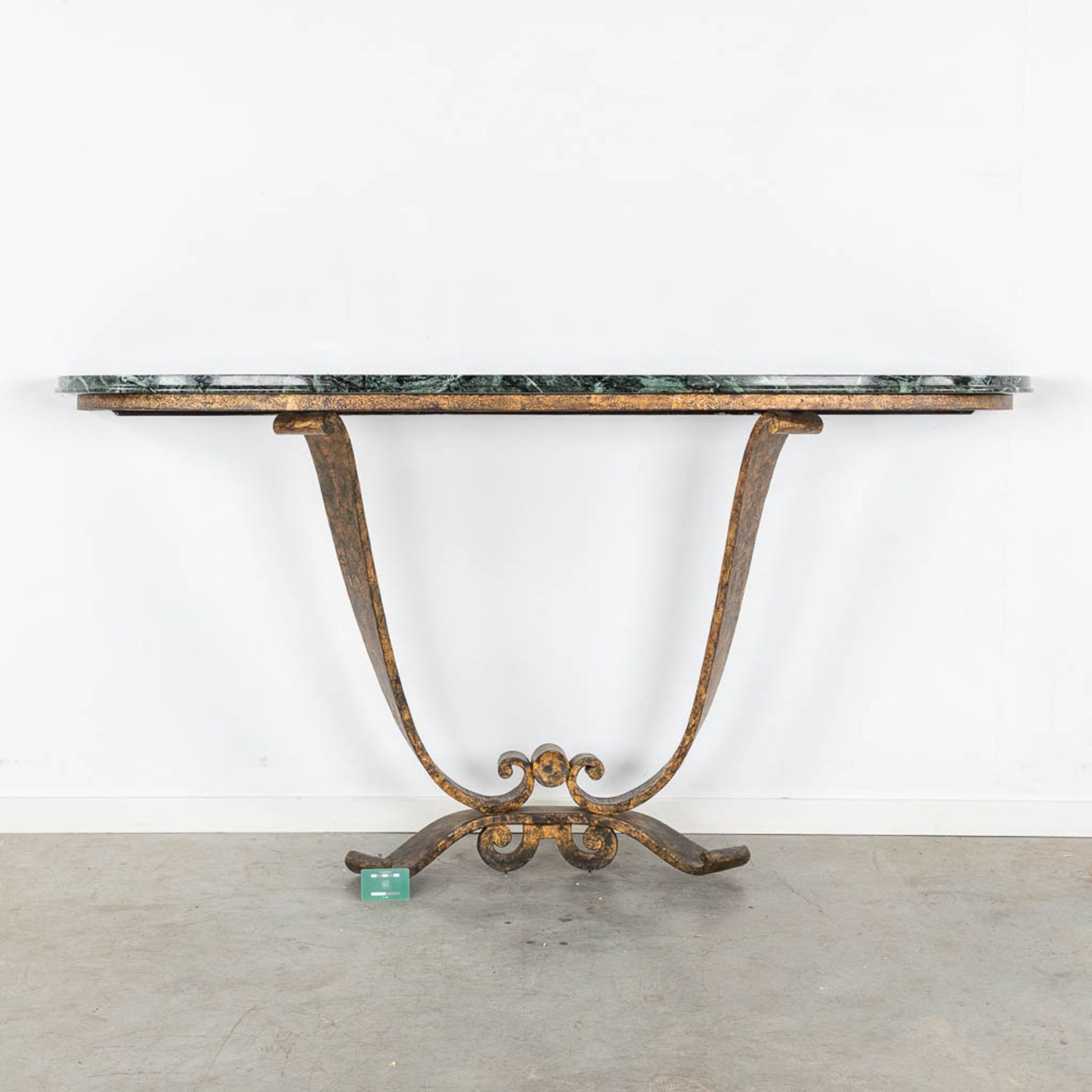 A wrought-iron console table, attributed to Raymond SUBES (1891-1970). Art Deco. (L:42 x W:180 x H:9 - Bild 2 aus 8