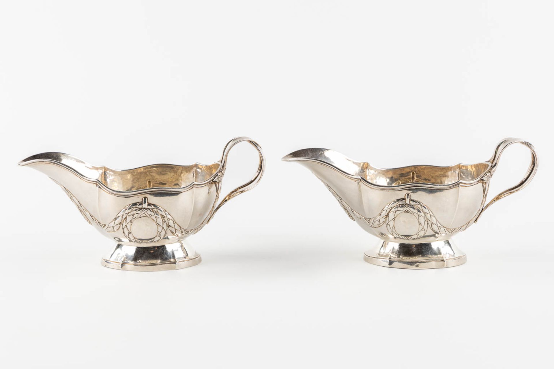 A pair of saucers, silver, Louis XVI. 'Master with the three nails, Brussels, 1781. 18th C. (L:9,5 x - Bild 5 aus 11