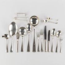 A 104-piece silver-plated cutlery. Art Deco. (L:32,5 cm)