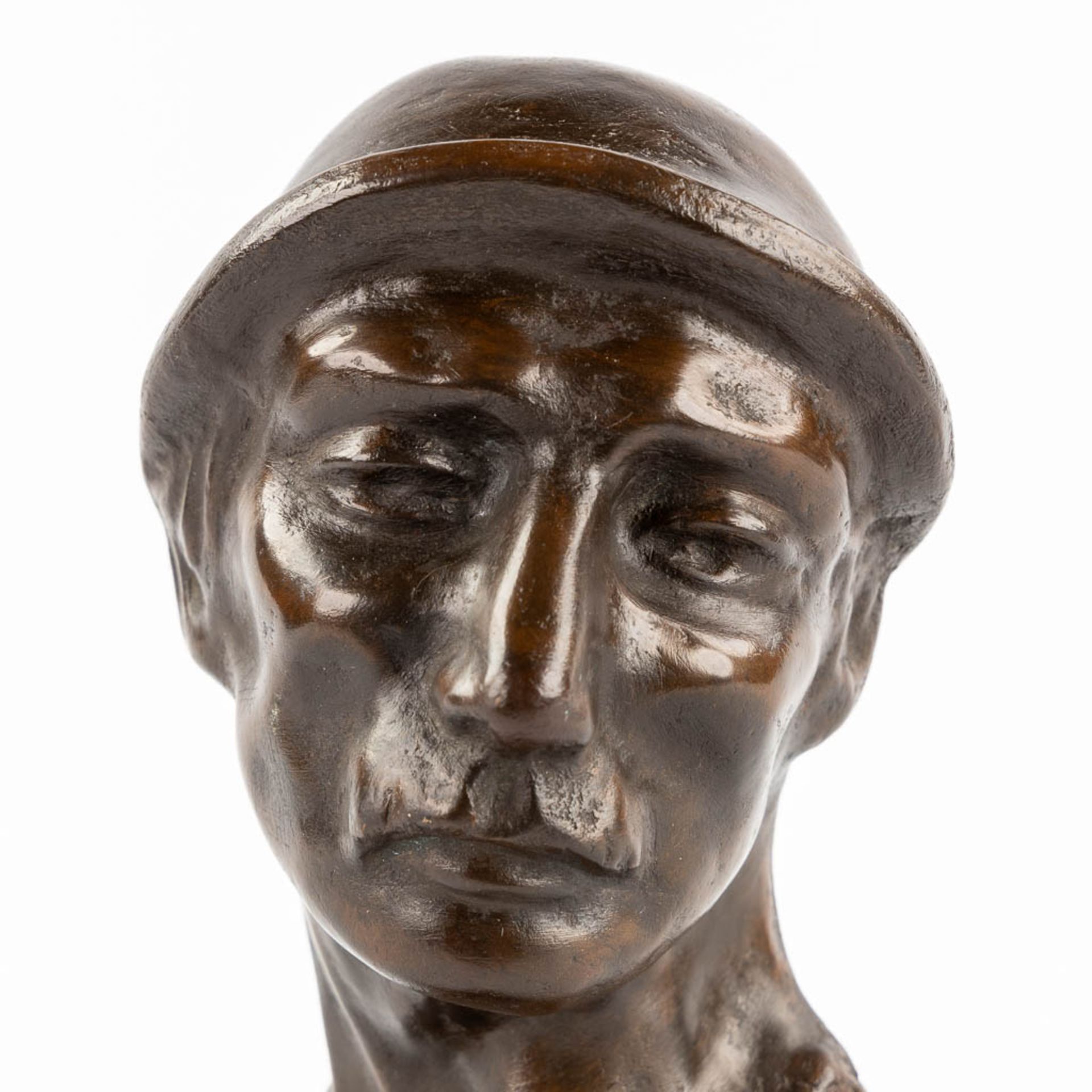 Georges WASTERLAIN (1889-1963) 'Mineur' patinated bronze. (L:11 x W:13 x H:26,5 cm) - Image 8 of 11