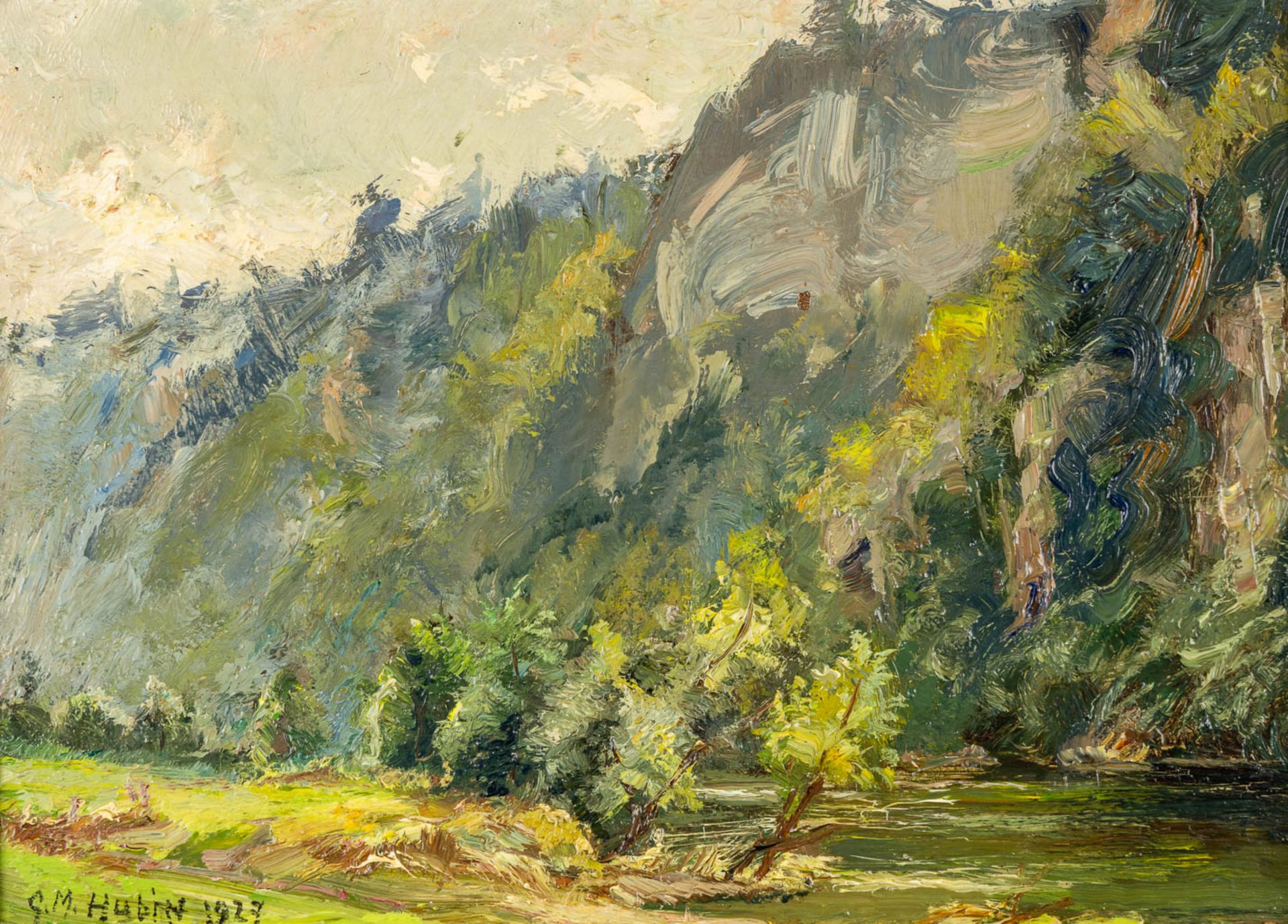 Gilbert Maurice HUBIN (1904-1982) 'Two Landscapes' oil on board. 1927. (W:32 x H:23 cm) - Bild 9 aus 12