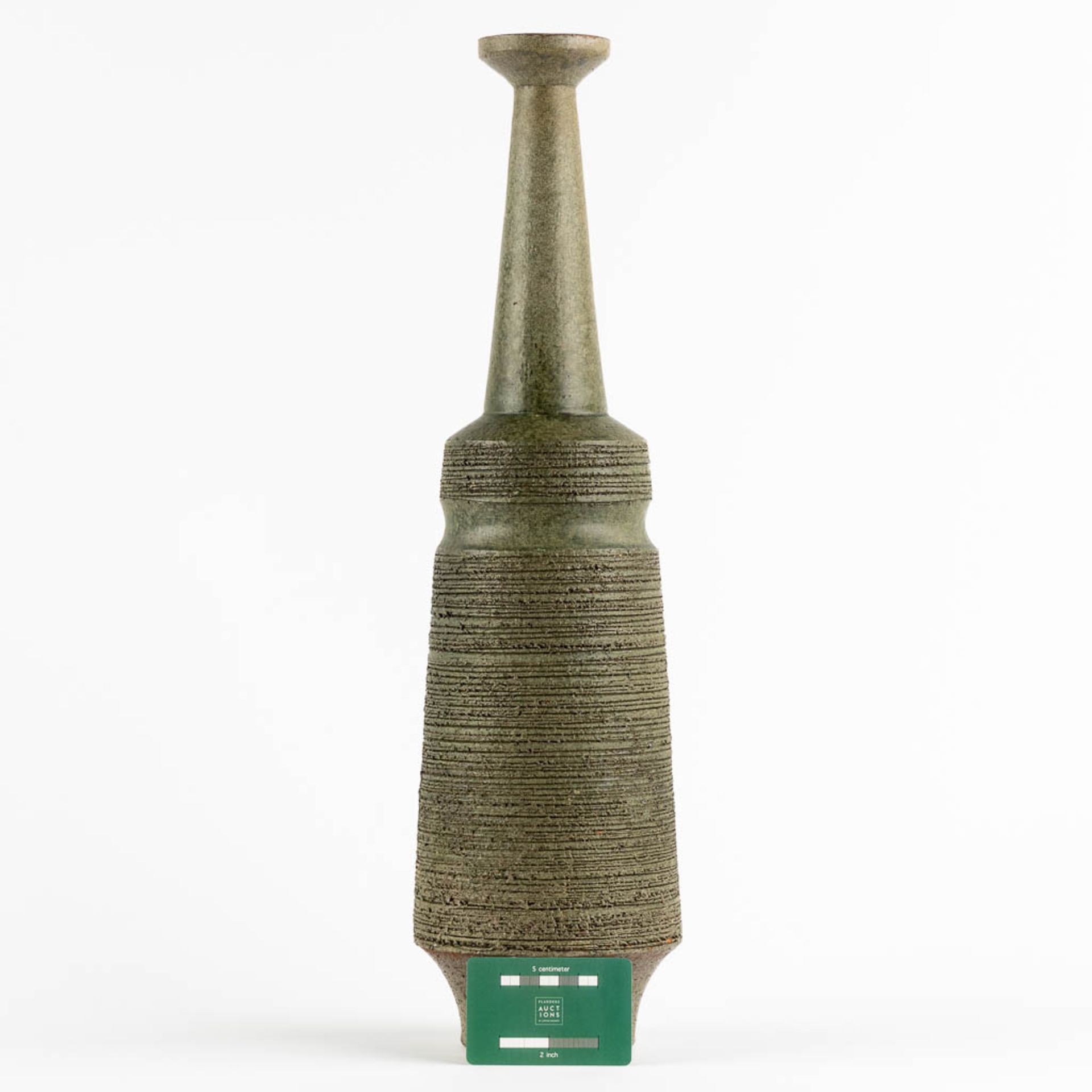 Amphora or Keramar, a large green vase, glazed ceramics. (H:53 x D:14 cm) - Bild 2 aus 10