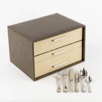 Christofle Vendome, 61-piece silver-plated cutlery in a storage box. (L:30 x W:39 x H:25 cm)