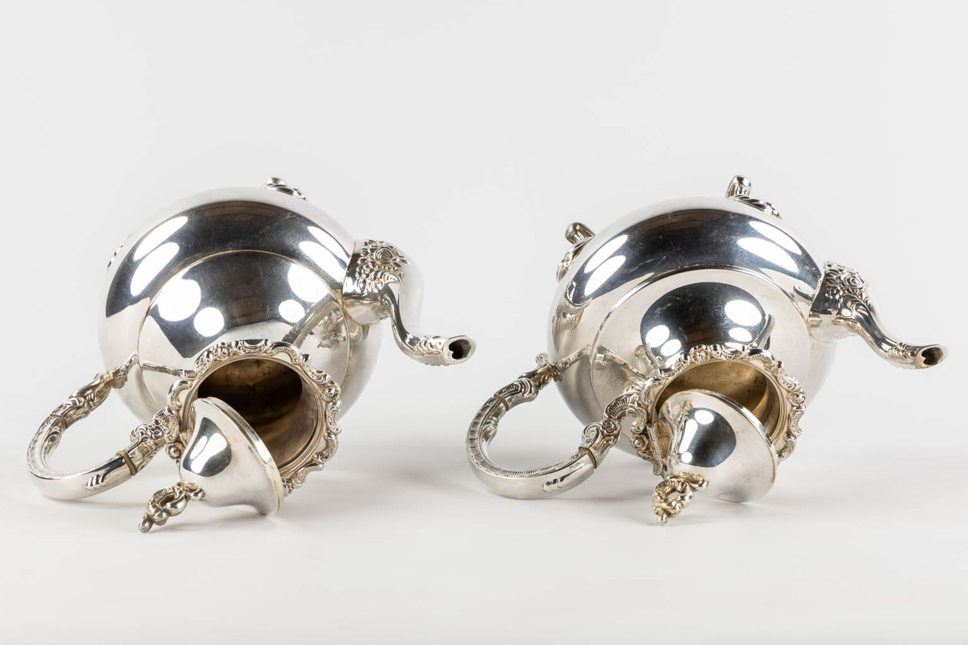 A Coffee and Tea service with a platter, silver, Germany. 925/1000. 4,049kg. (L:44,5 x W:69 cm) - Bild 11 aus 18